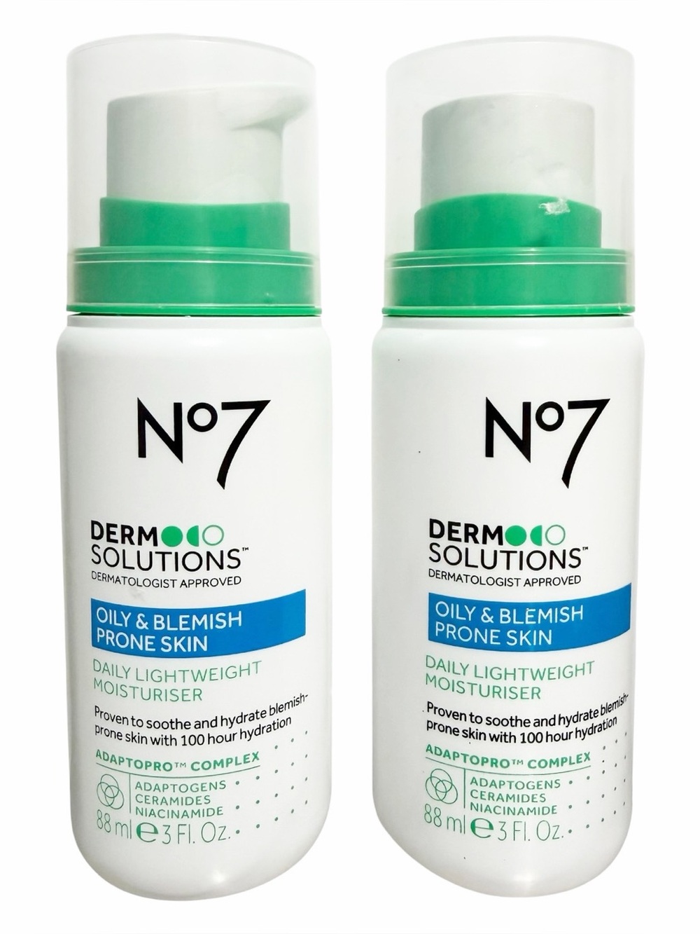{2 Pack} No7 Derm Solutions Daily Lightweight Moisturizer for Blemish Prone Skin